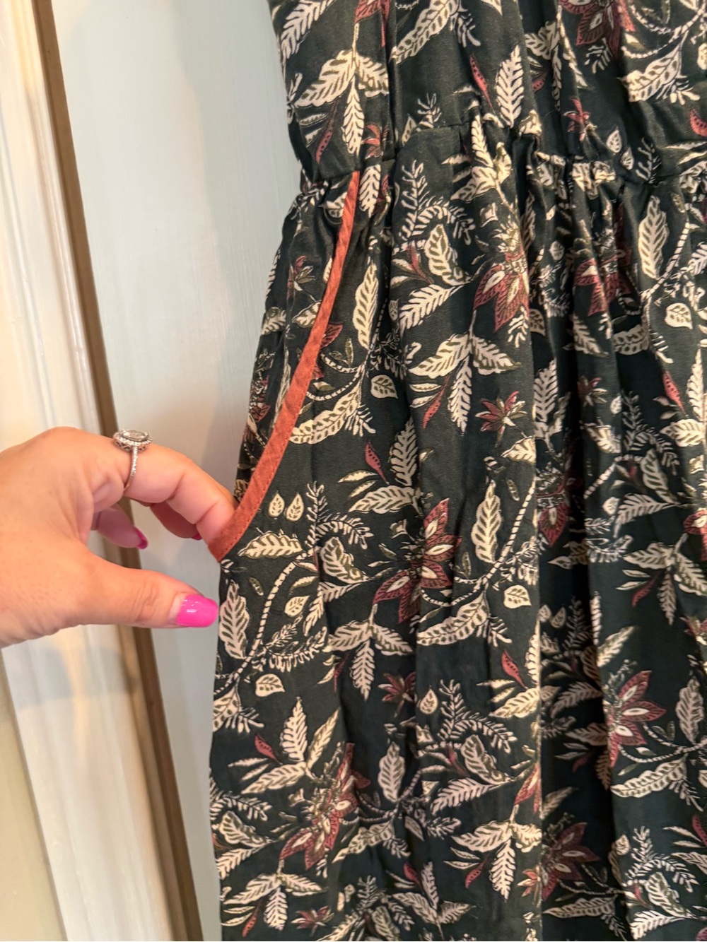 Natural Life Floral Boho Maxi Dress Large NWT Sleeveless Button Front Pockets Co - Picture 6 of 10